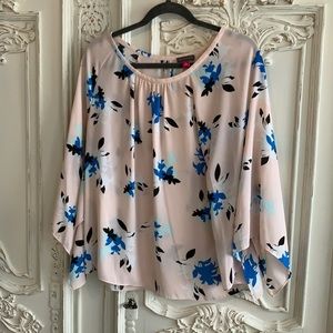 Vince Camuto blush floral blouse